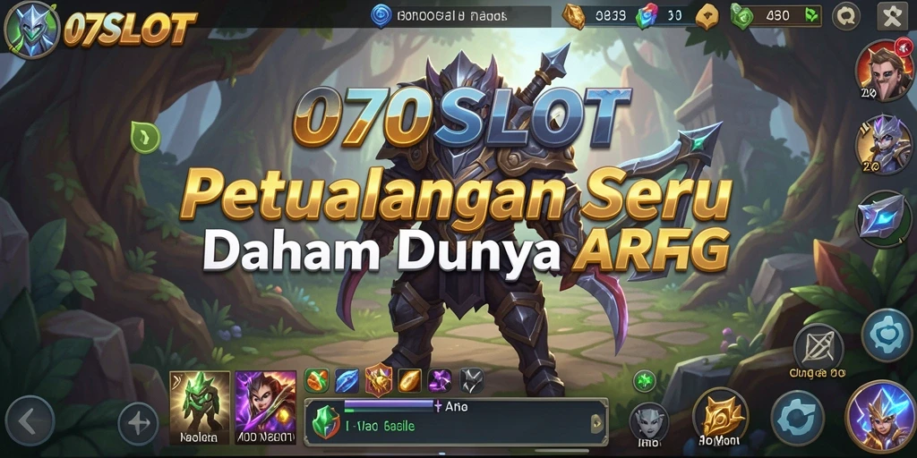 Tangkapan layar gameplay <strong>070SLOT</strong> dengan pertempuran epik di dunia fantasi.
