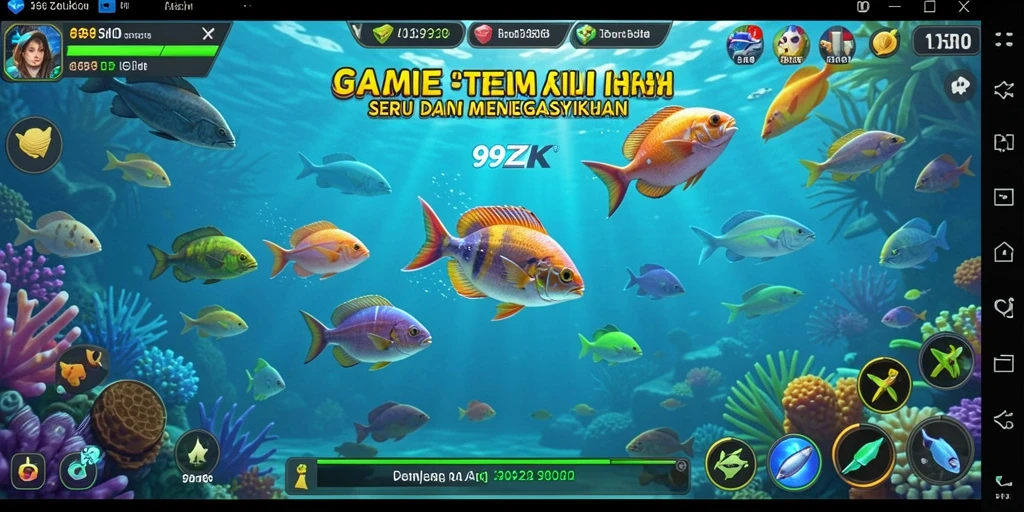 Screenshot gameplay 99ZK menampilkan keseruan Tembak Ikan.