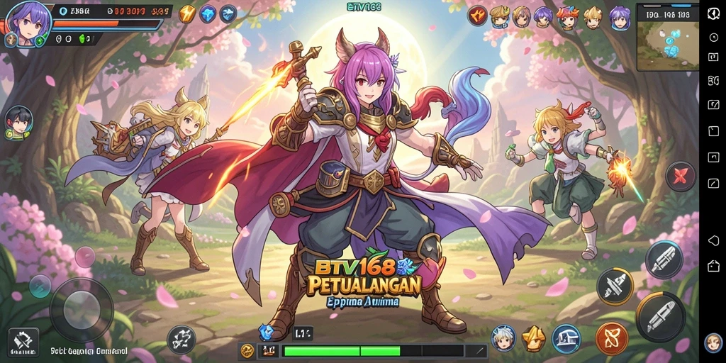 Tampilan gameplay seru dari BTV168 dengan karakter anime favorit.