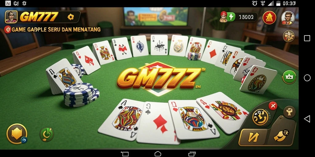 Screenshot gameplay Gaple yang menampilkan momen seru di GM777.