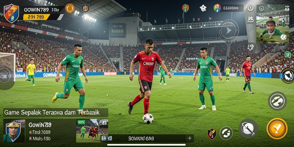 Tampilan gameplay menarik dalam GOWIN789 dengan aksi sepak bola seru.