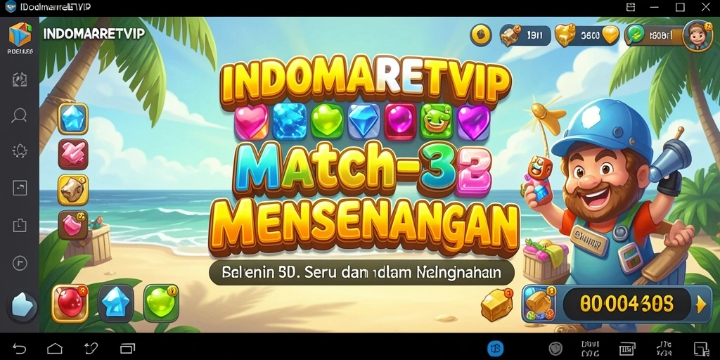 Tampilan gameplay Match-3 yang seru di INDOMARETVIP.