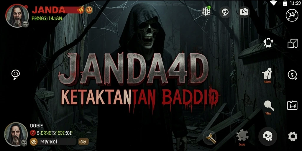 Screenshot menampilkan suasana menegangkan di dalam game JANDA4D.