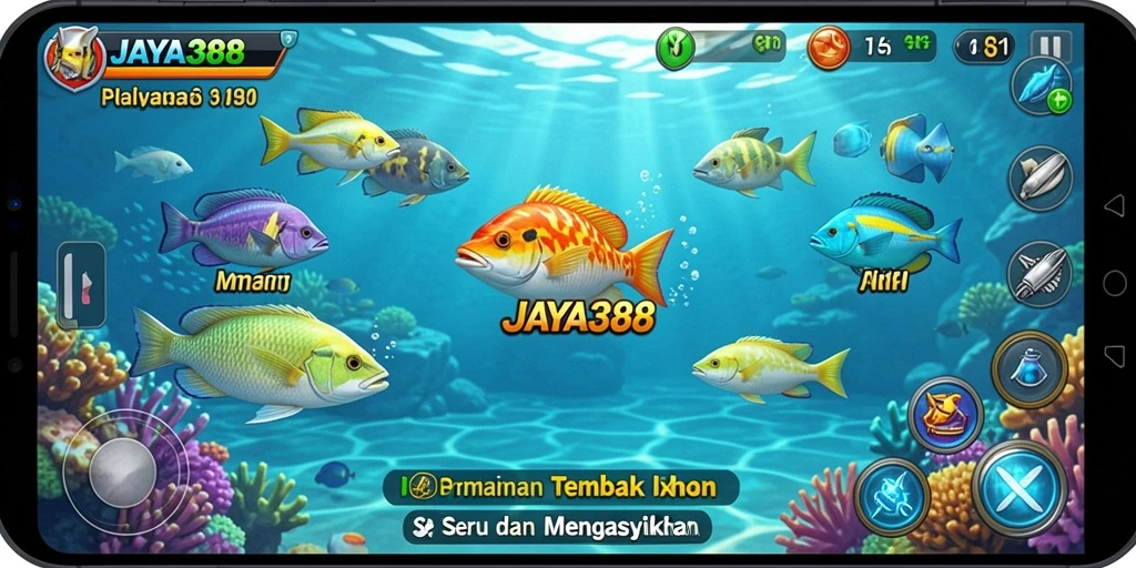 Tampilan gameplay menarik saat menangkap berbagai ikan dalam JAYA388.