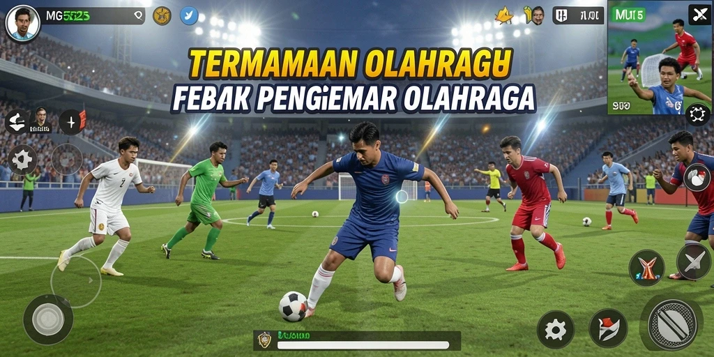 Screenshot MG525 menampilkan aksi seru di lapangan olahraga.