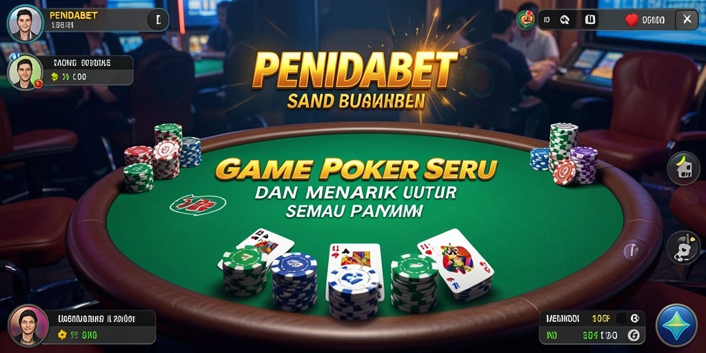 Tampilan gameplay Poker yang menarik dan interaktif di PENIDABET.