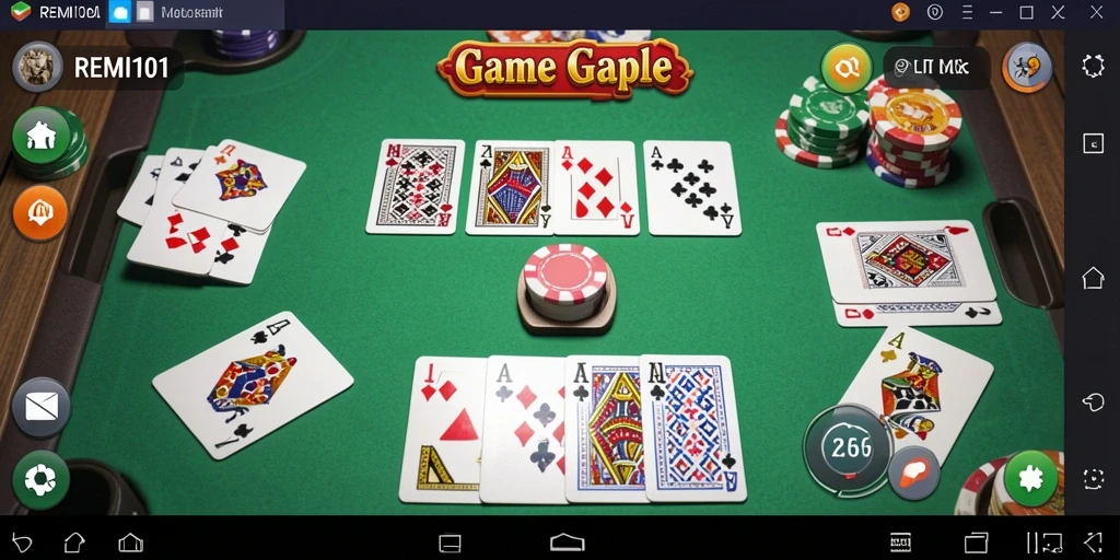 Tampilan gameplay seru dari permainan Gaple REMI101.