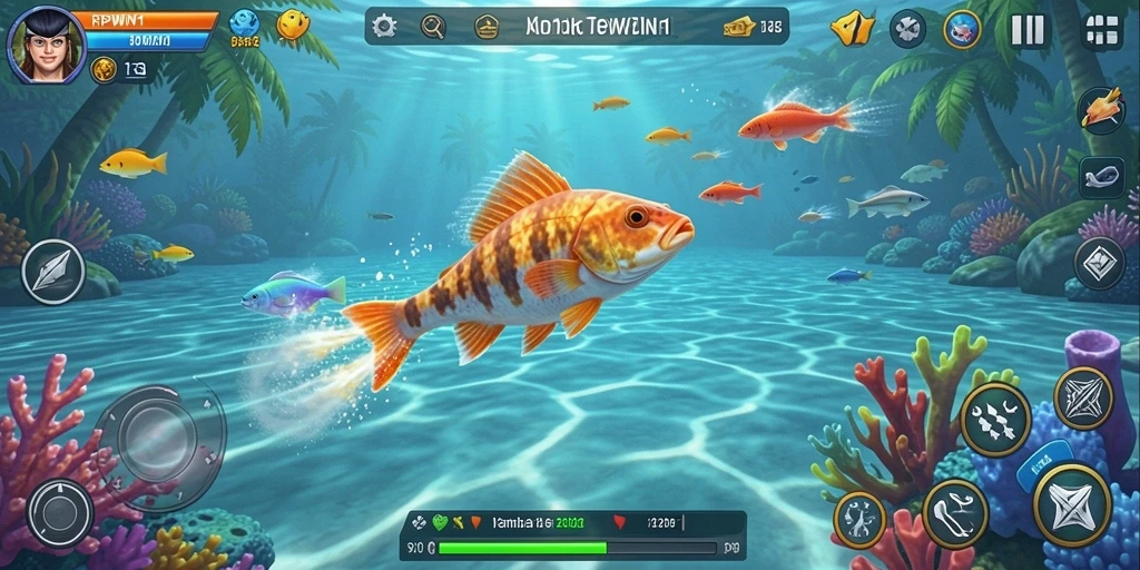Tangkapan layar dari gameplay seru RPWIN1 saat memburu ikan.