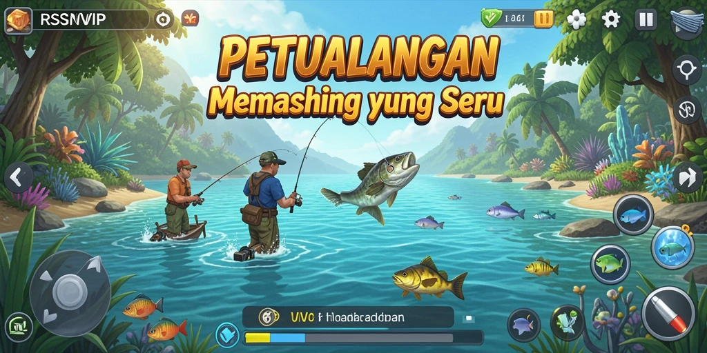 Tampilan gameplay RSNVIP yang menggugah selera untuk memancing.